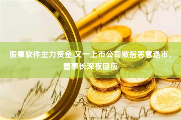股票软件主力资金 又一上市公司被指恶意退市，董事长深夜回应